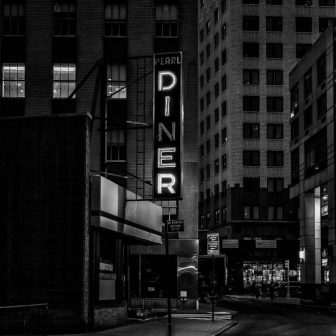 American Diner at Night Glass Splashback