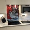 Red Agate Printed Glass Splashback