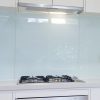 Clear toughened glass splashback